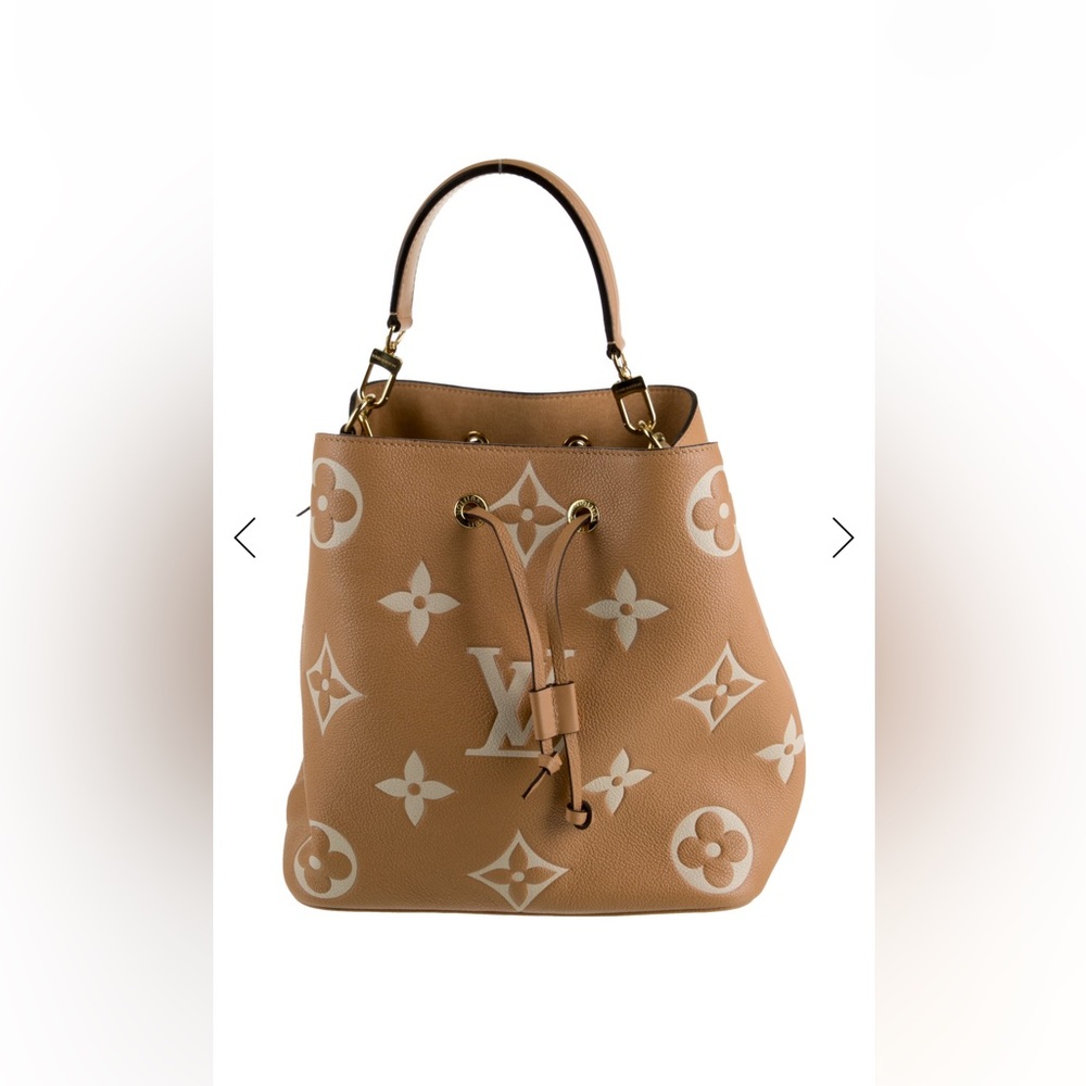 Louis Vuitton Brown and Cream Monogram Giant‎ neonoe crossbody/ shoulder  Bag